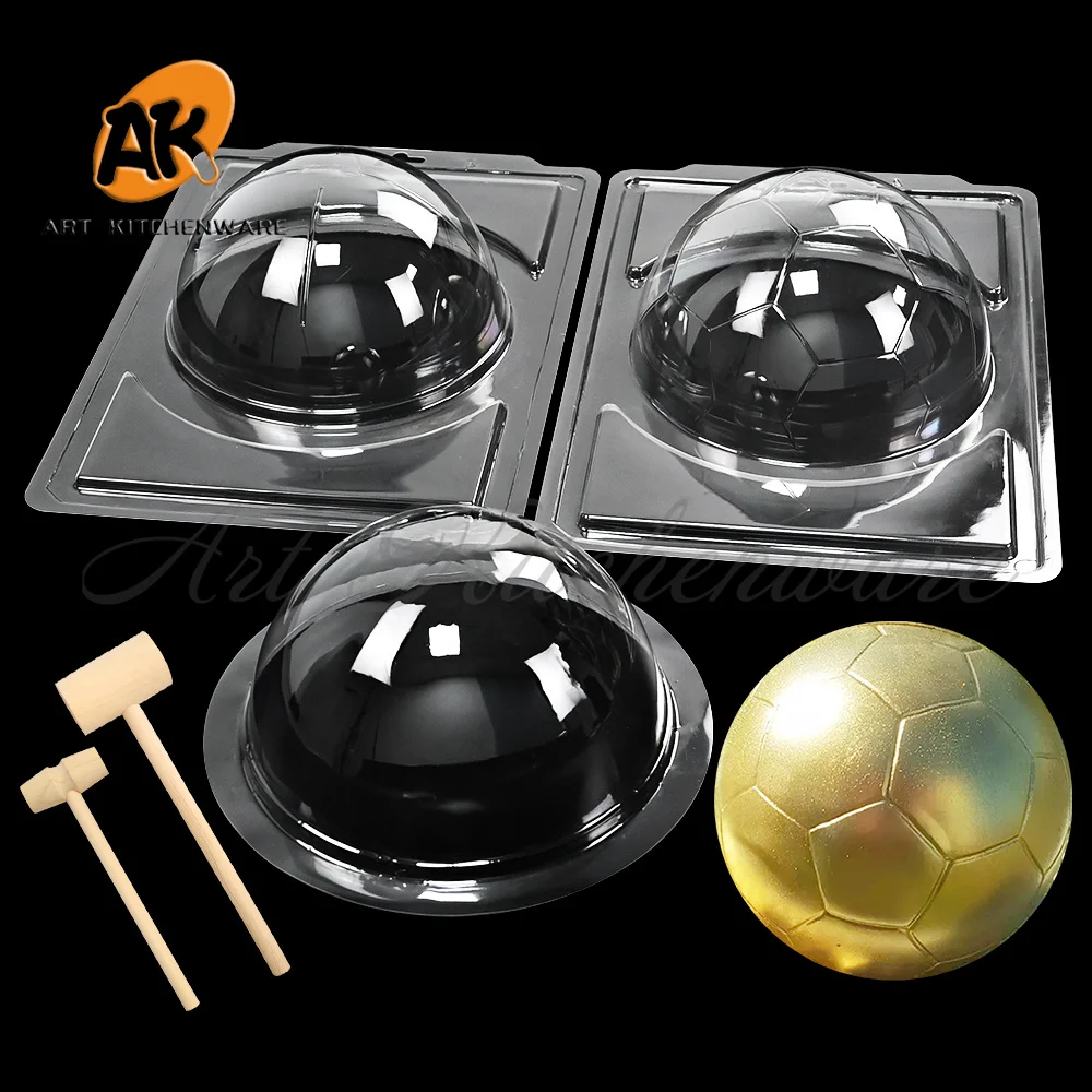 Football Plastic Chocolate Mold DIY Soccer Buttercream Mousse Candy Pastry Mould Cake Decorating Tool Kitchen Baking Accessories