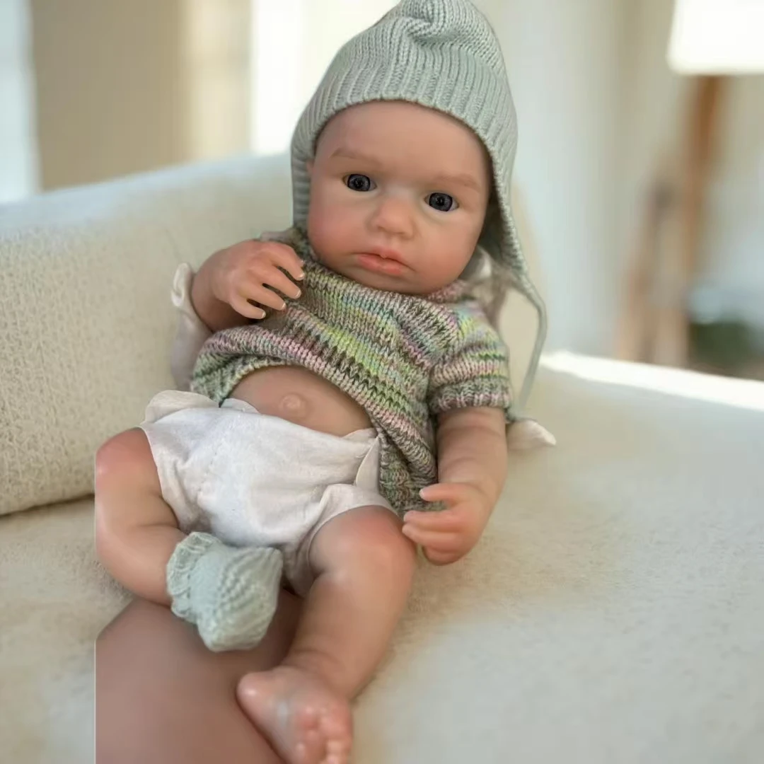 ตุ๊กตาซิลิโคนเด็กผู้หญิงเปิดตา 33 ซม. รุ่นลูลู่ ทาสีแล้ว ปากเปิด สัมผัสนุ่ม ล้างทำความสะอาดได้ เหมือนจริง ทารกแรกเกิด