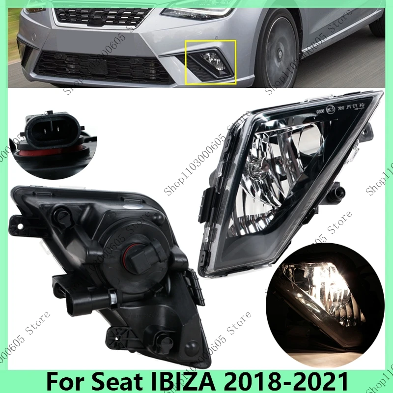 

Передний бампер, противотуманный фонарь, сигнал поворота, лампа для Seat IBIZA 2018 2019 2020, противотуманная фара без лампы, автомобильные аксессуары