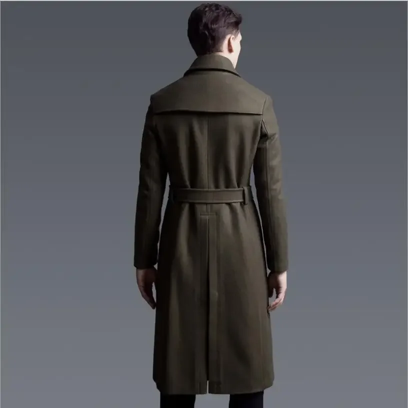 

Winter Wool Trench Coat Men Autumn Fashion Wool Blend Long Jacket Male Fashion Woolen Windbreaker Clothing