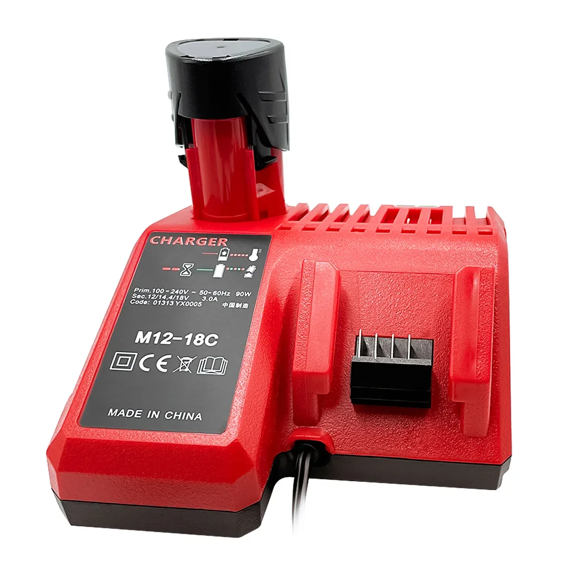 

For Milwaukee M12-18/N14-18 Tool Dual Port Multi-Voltage Li-Ion Battery M12 M18 ,US/EU Plug Replacement 12V-18V 3A Rapid Charger