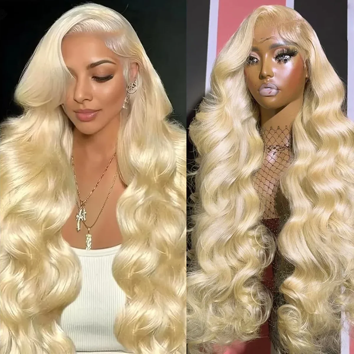 شعر مستعار بدانتيل أمامي شفاف عالي الدقة 13 × 6 بطول 36 بوصة وكثافة 220% # 613 شعر مستعار بشري برازيلي حقيقي أشقر عسلي للنساء