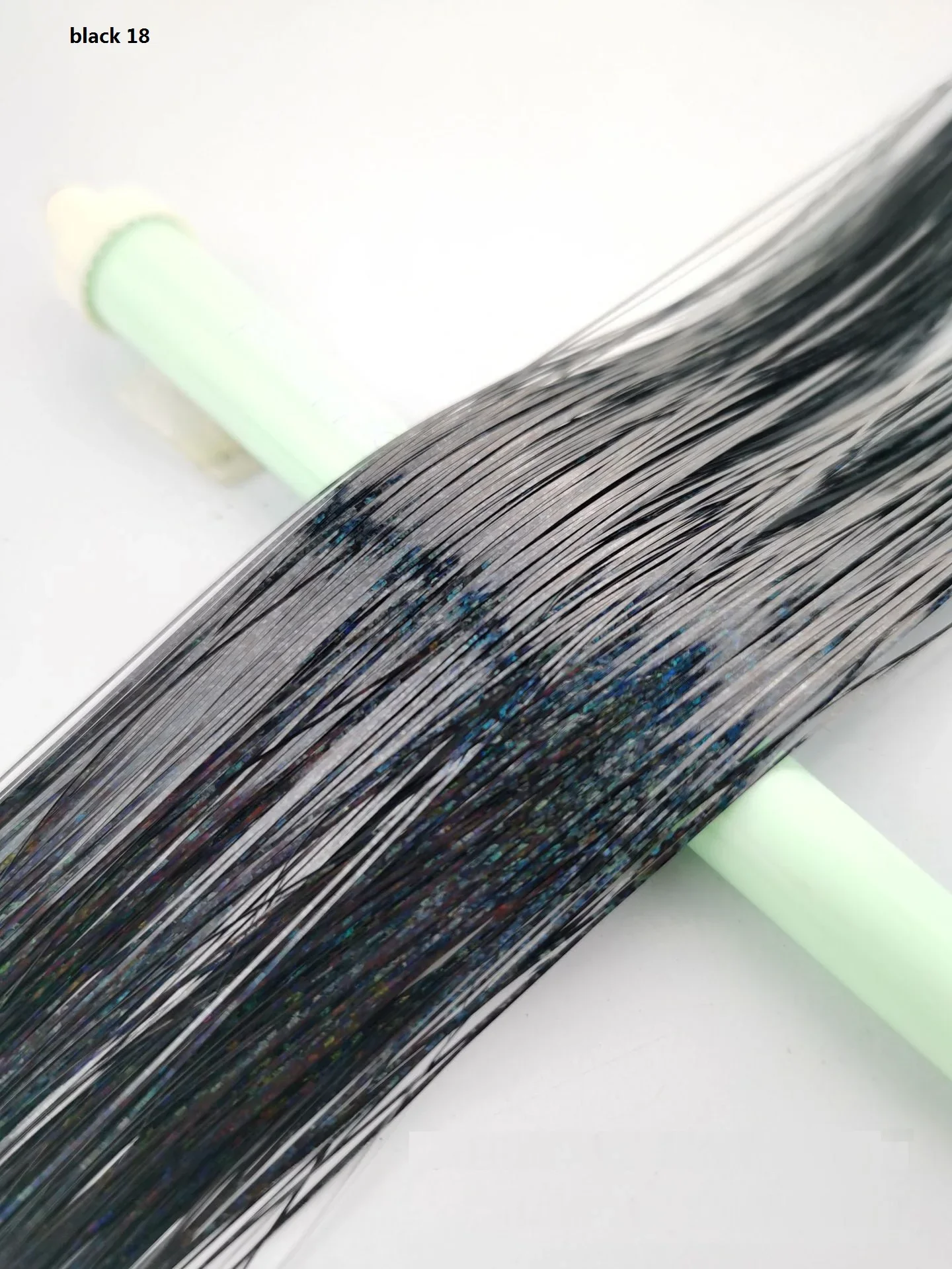 150 Stränge Bunter Glitzer-Haarverlängerungen, 100 cm Lang, Holografische Haaraccessoires für Partys und Veranstaltungen – Detail 20