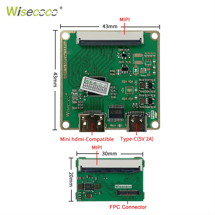 Wisecoco 5.5 인치 OLED 디스플레이, 1920x1080 FHD IPS 온셀 터치 스크린, MIPI 드라이버 보드, 라즈베리 파이 60HZ Win10 8 7 용 AMOLED