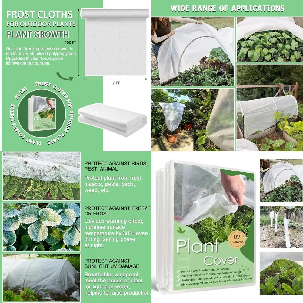 

7x100ft Frost Blanket for Outdoor Plants - Winter Garden Protection Cover