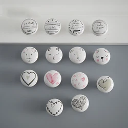 1x Ceramic Drawer Knob Round Nordic Decorative Cute Children Room Handles Pulls for Closet Drawers Dresser Wardrobe Dia 38mm