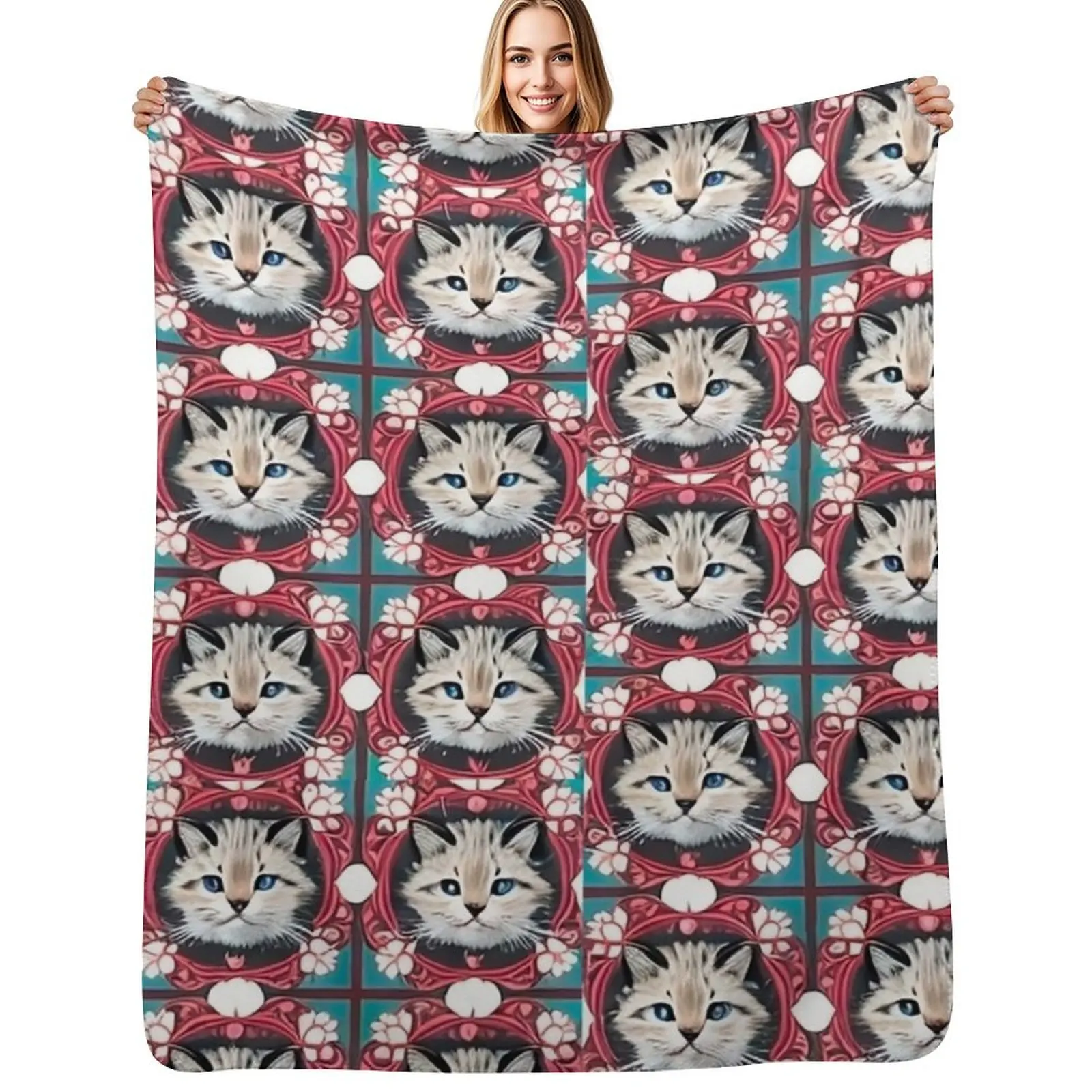 

cat pattern Throw Blanket Large decorative Single Comforter Blankets