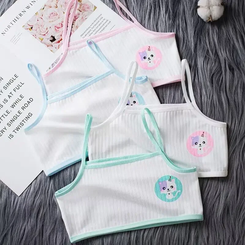 10PC/Set Girl Bra Vest Thin Section Children's Underwear Cotton Sling Student Training Bra 8-14Year