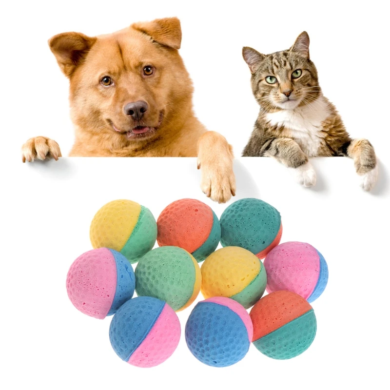 10 pezzi giocattoli con palline per animali domestici, ecologici, in EVA, giocattoli con palline da recupero, palline da non