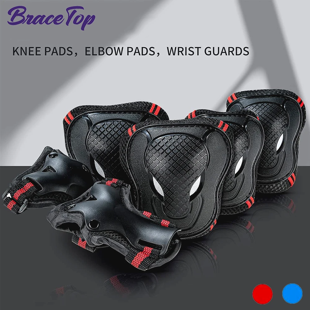 

6Pcs/Set Kids Children Outdoor Sports Protective Gear Knee Elbow Pad Riding Wrist Guards Roller Skating Safety Leg Protection