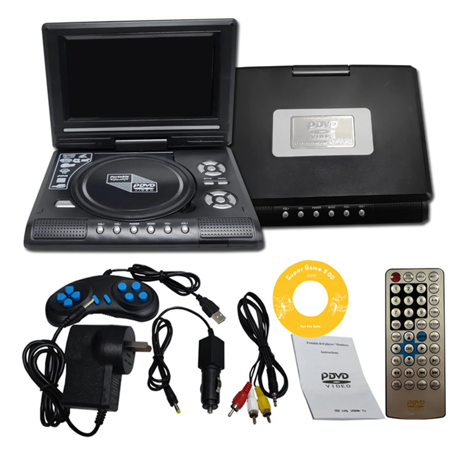 مشغل DVD صغير 7.8 بوصة سطح المكتب الرقمي الذكي TV CD مشغلات الأقراص التحكم عن بعد المحمولة السفر 270 °   شاشة قابلة للدوران