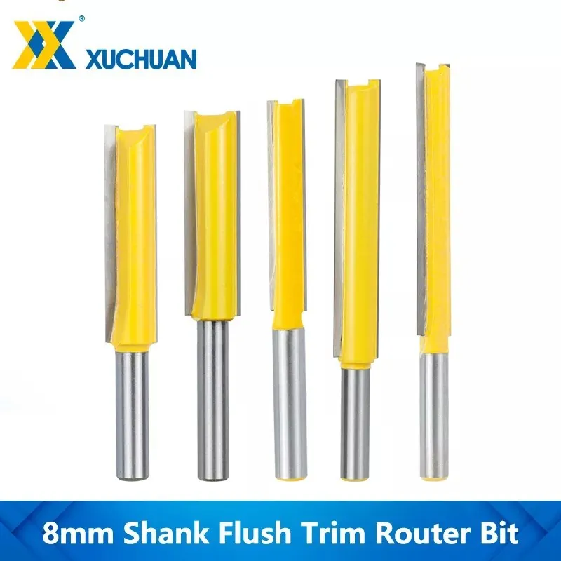 

Flush Trim Router Bit Long 50-76mm Wood Router Bit 8mm Shank Straight End Mill For Woodworking Engraving Tools Tenon Cutter