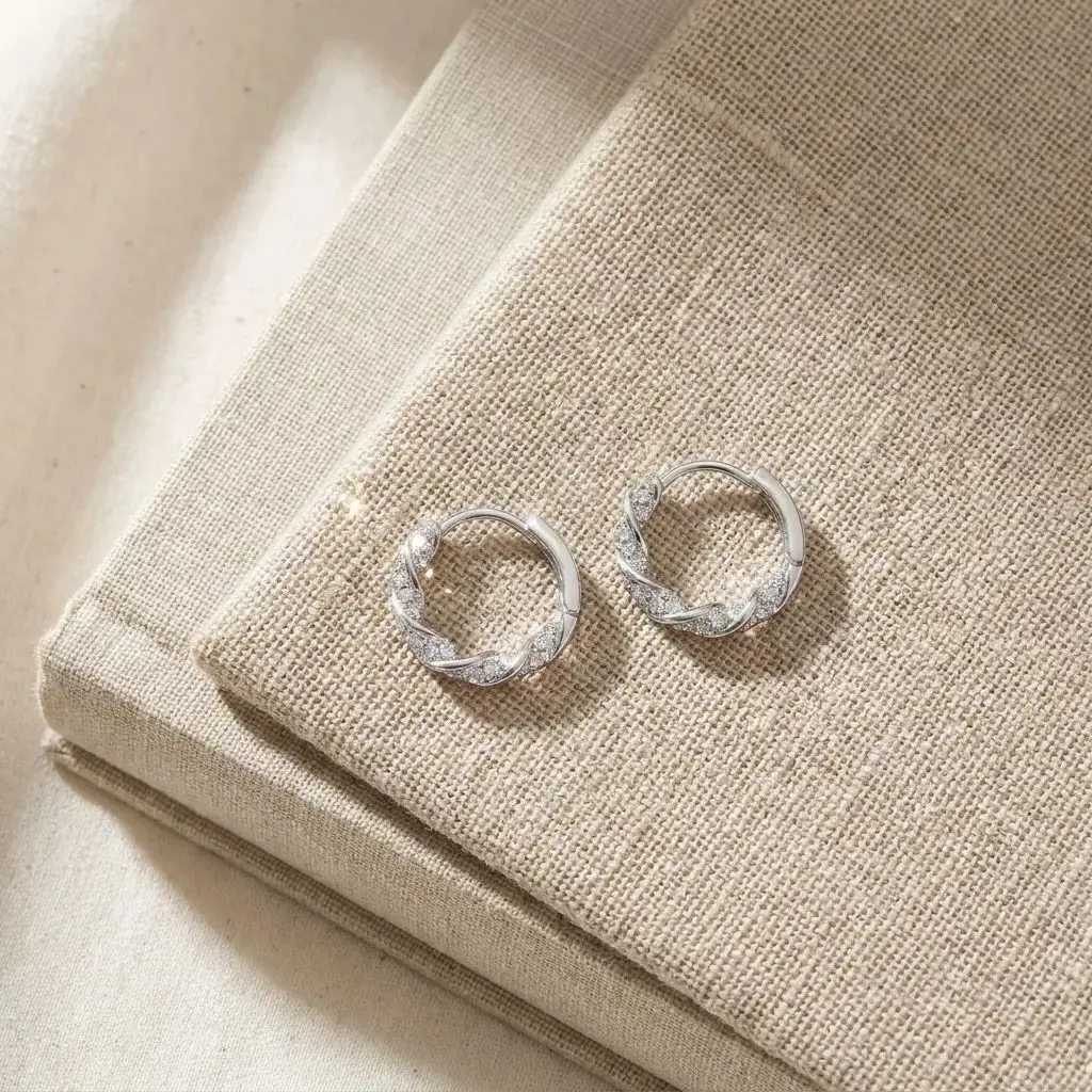Fried Dough Twists diamond ring earrings High level luxury small crowd temperament ring earrings Versatile earrings