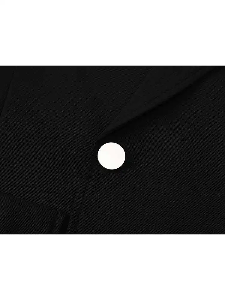 Frauen Schwarz Gothic Emo Herbst Blazer Mantel Mode Vintage Harajuku Langarm Oversize Anzug Jacke Oberbekleidung Top 2000er Jahre Kleidung