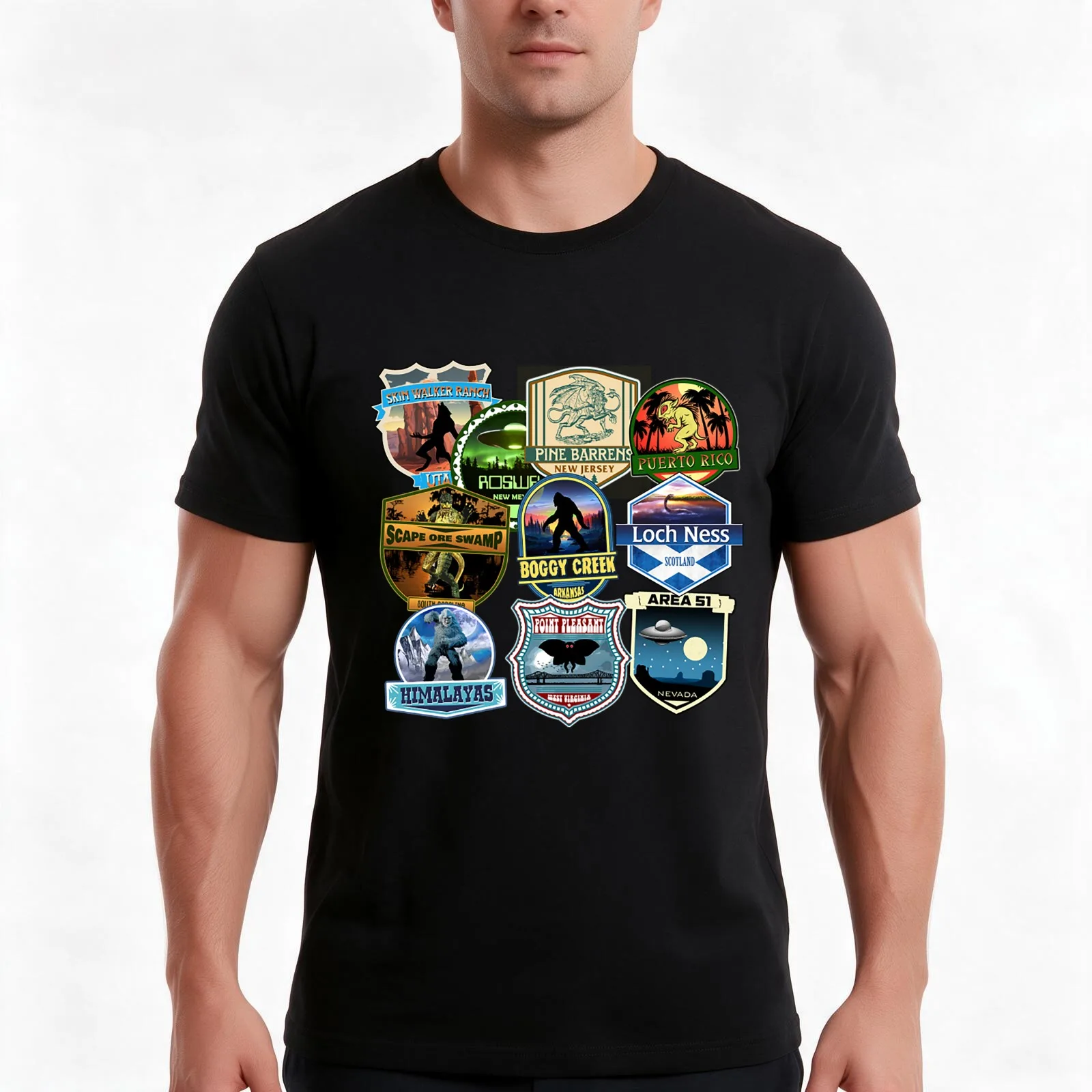 Cryptids T-Shirt Summer Casual Cotton Tee Oversized Streetwear Tops Vintage Graphic Print Loose Fit Short Sleeve