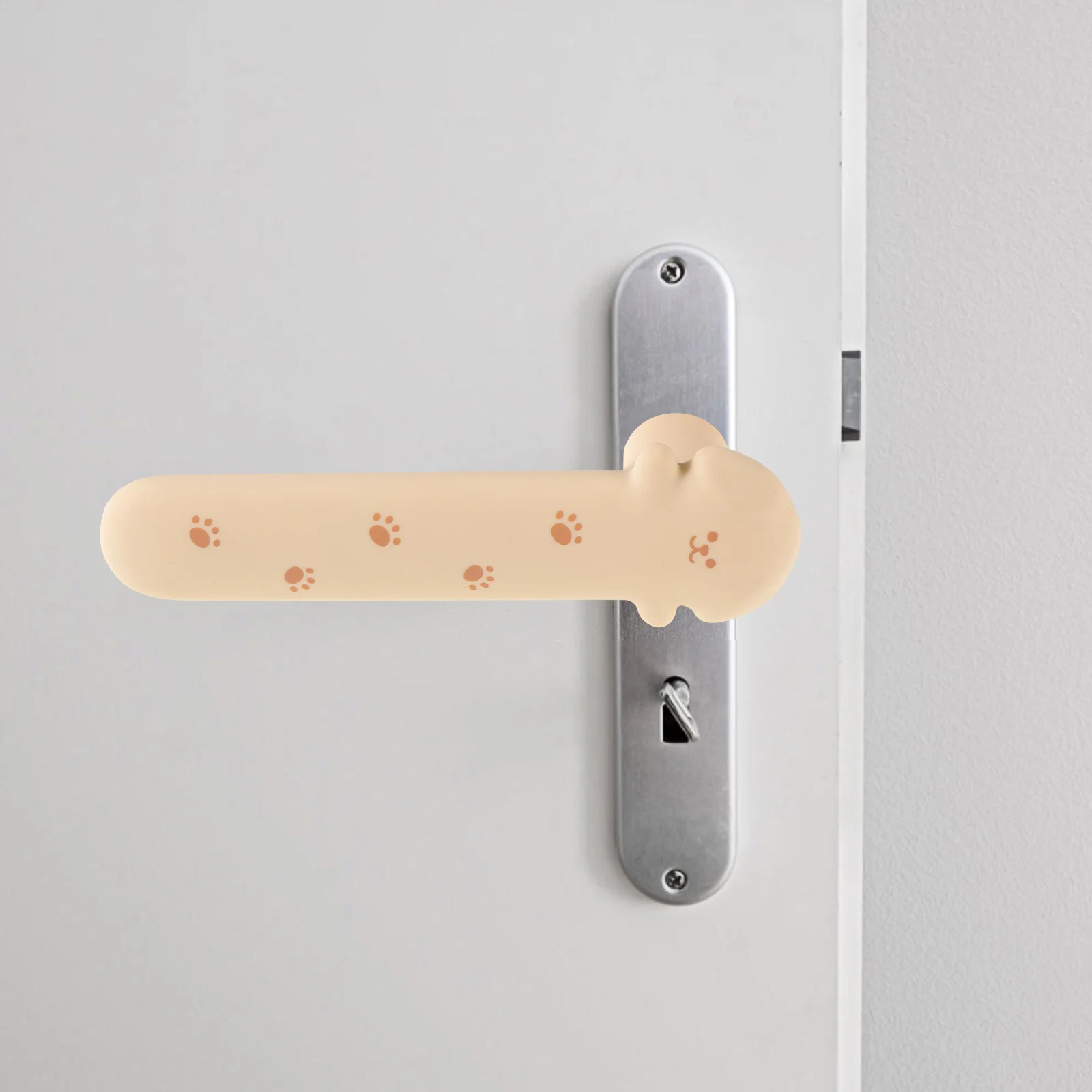 

Silicone Door Handle Covers Soft Protective Sleeves Anti Collision Cartoon Dog Shape for Bedroom Bathroom Kitchen Replacement