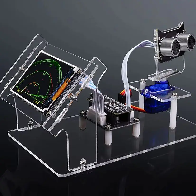 Ultrasonic Radar Scanner DIY Kit for Kids with LCD Display Technology Detection Machine Student Programming Kit