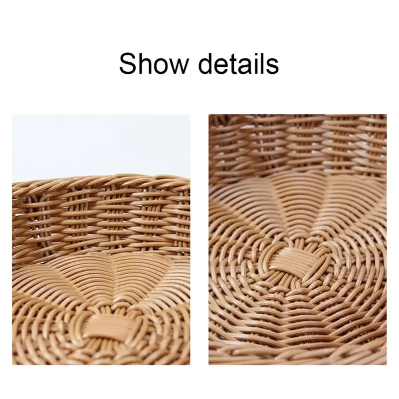 20/25/30cm Round Imitation Rattan Woven Serving Baskets for Bread Fruit Sundry Storage Basket Home Kitchen Storage Basket