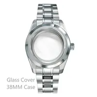 PELEUS New Case 38mm design WatchCase Stainless Steel Sapphire Glass AR Coating for NH35 NH36 NH38 NH70