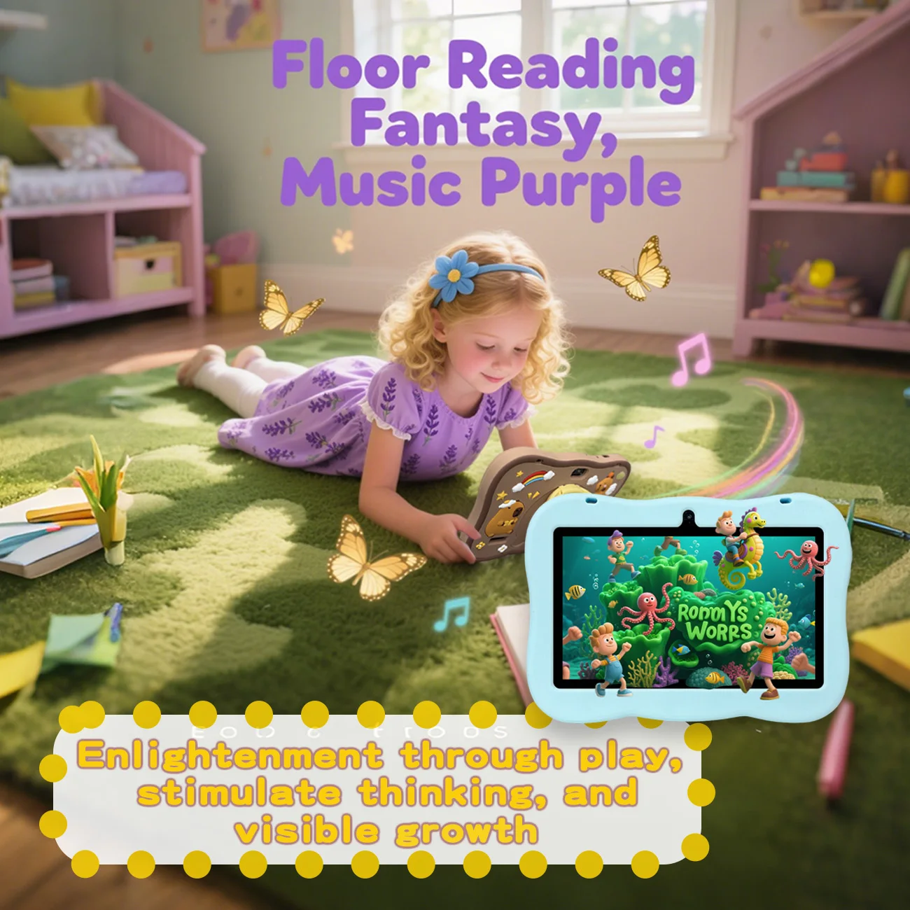 Kindertablett 7 Zoll, Kindertablett mit Elternkontrolle, zwei Kameras, Kindergeschenke für Weihnachten und Geburtstag