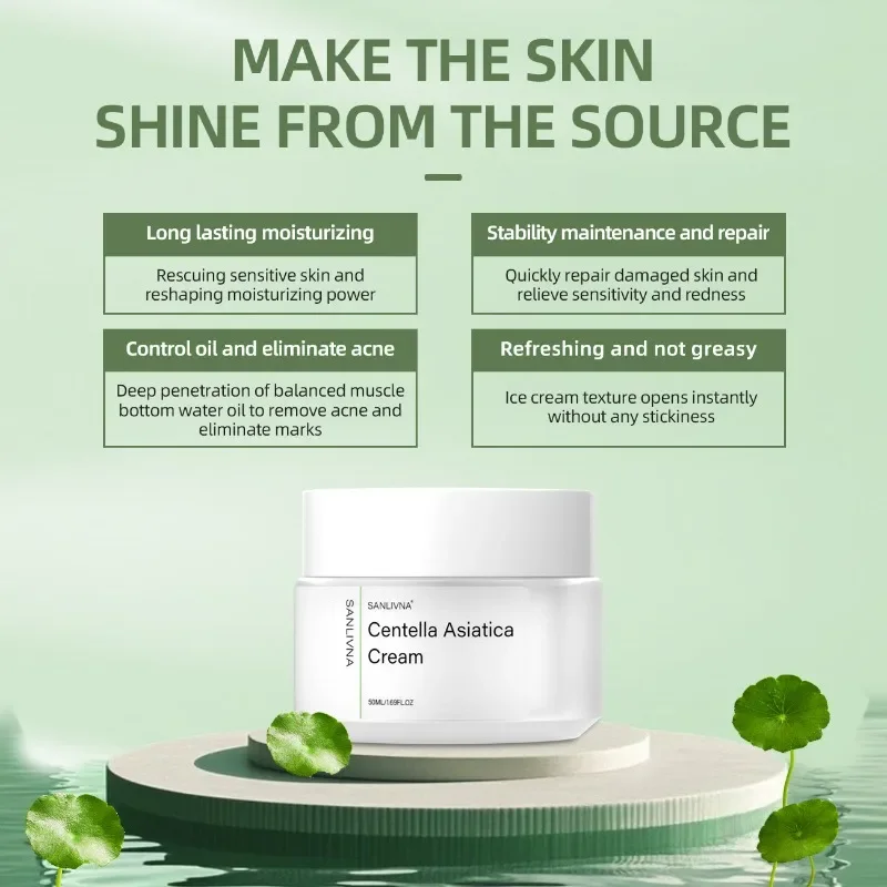 Long Lasting Moisturizing and Repairing Centella Asiatica FACE CREAM for Deep Hydration and Wrinkle Improvement