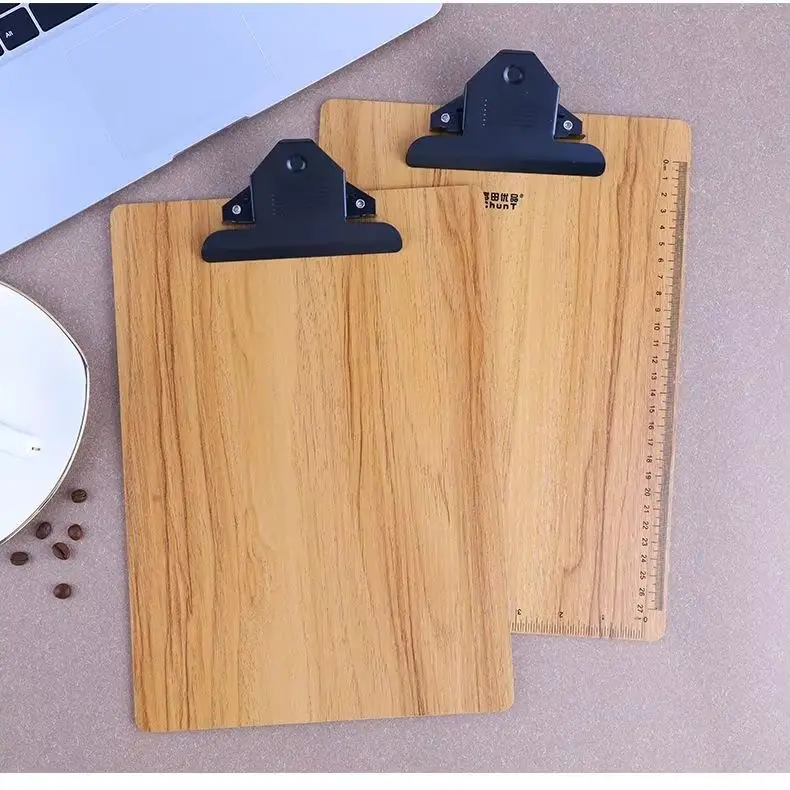 Clip Board A4 Horizontal Paper Holder Office Thickened Vintage Wood Grain Hardboard Writing Pad for Art Sketching Drawing Board