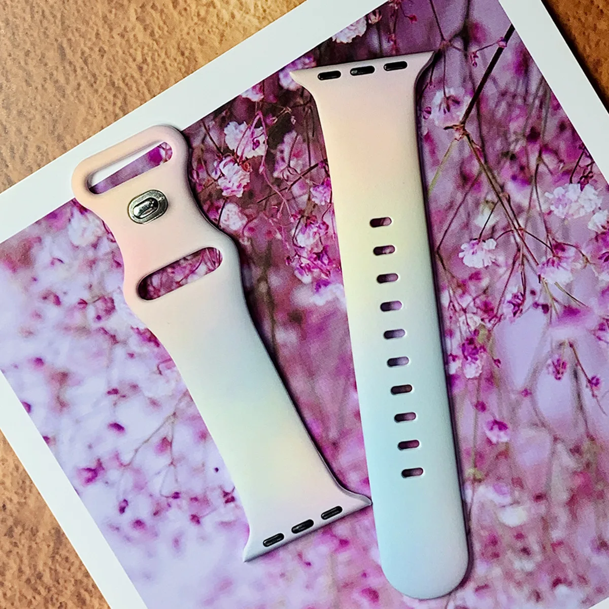 Fashion Aurora Silicone Strap for Apple Watch Ultra 49mm Band 45 44 38 40 41 46 42mm Bracelet iWatch Series 12 11 10 9 8 7 6 5 4 - view 4