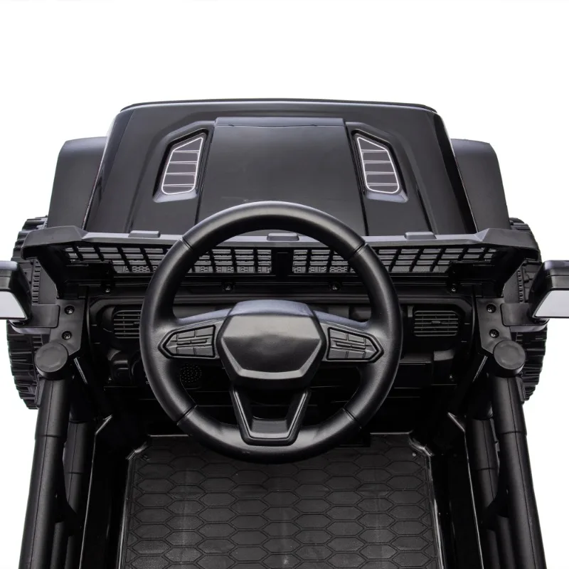 รถนั่งเด็ก 24V: รีโมทสําหรับผู้ปกครอง Ctrl, ระบบกันสะเทือน 4 ล้อ, 2WD, ไฟแสดงสถานะ, BT/MP3, ไฟ LED, 1.86-3.11MPH, สําหรับ 2-5Yrs