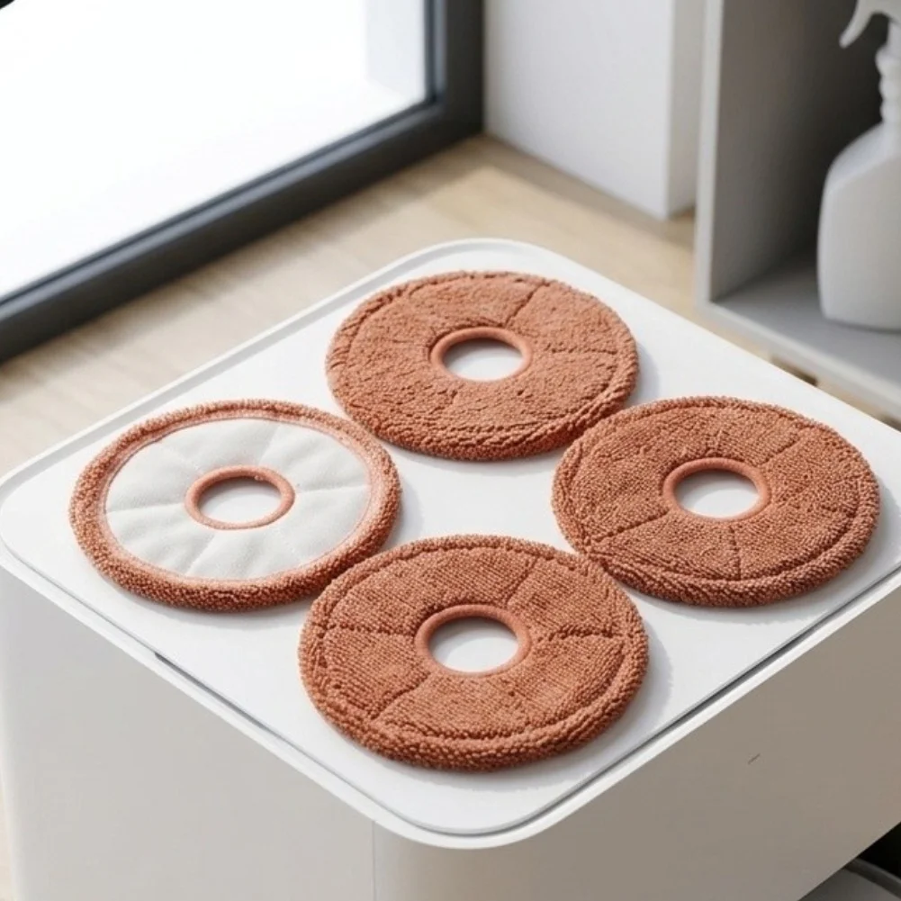 4Pcs Mop Pads Compatible For International Version Robot Vacuum Absorbent Replacement Cleaning Cloth Home Cleaning Spare Bedding