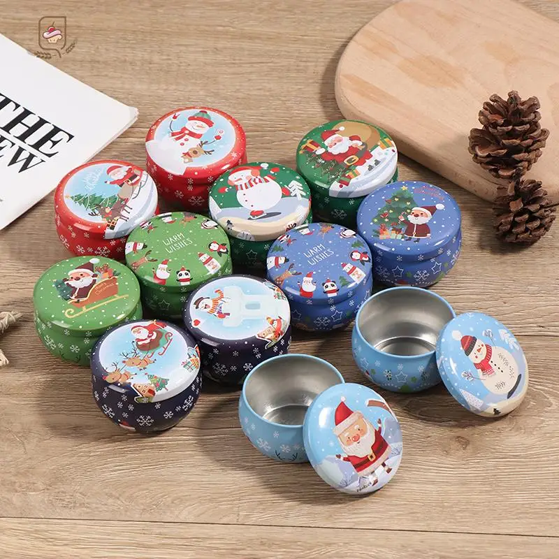 2.2OZ Christmas Mini Sealed Jar Packing Boxes Jewelry Candy Box Small Storage Boxes Cans Coin Earrings Gift Box