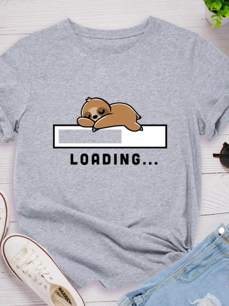 

Tshirt Ladies Tee Shirt Clothes Camisetas Sloth Print Women T Shirt Short Sleeve O Neck Women