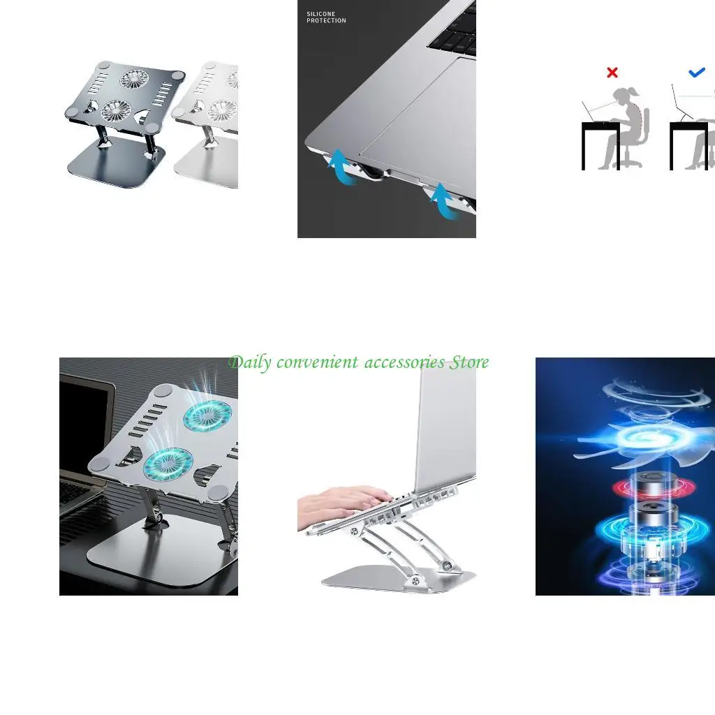 

97QB Портативный держатель для ноутбука Складная подставка для компьютера Алюминиевый регулируемый кронштейн