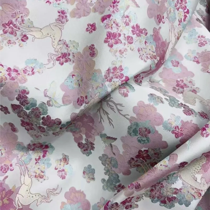 38 momme high custom-woven gold brocade silk new Chinese-style armor coat fabric