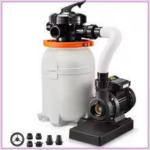 10" Sand Filter Pump 0.33HP 3000GPH Above Ground Pool 6-Way Valve
