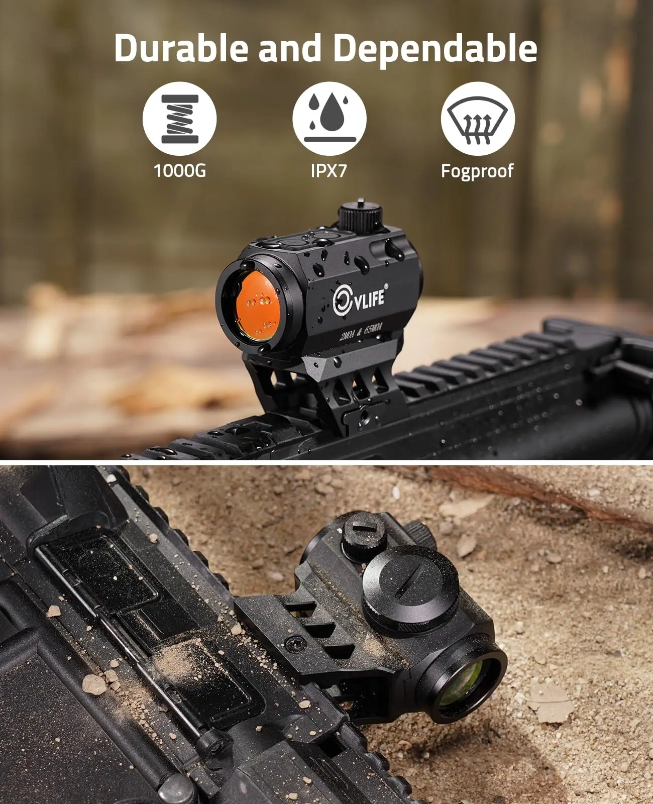 

Multi Reticle Optics 2 MOA 65 MOA Circle Red Dot Motion Awake Absolute Co-Witness Riser Low Mount IPX7 Waterproof 21mm Picatinny