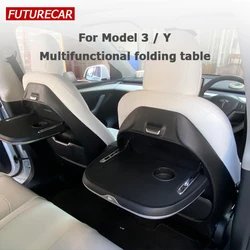 for Tesla Rear Seat Bracket Folding Table Board Laptop Sundries Drink Table Bracket Mobile Phone Charging Multi-Function Goods