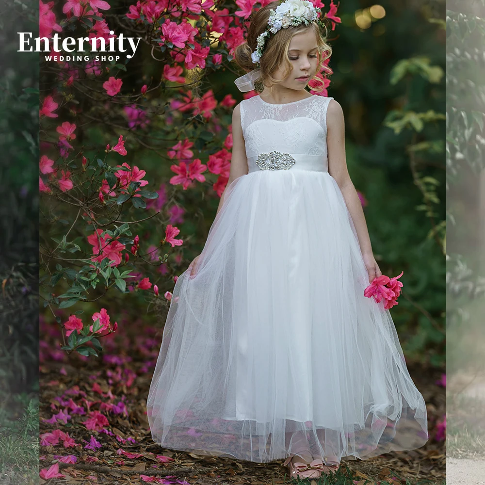 Vestido bohemio de flores para niña, vestido de una línea sin mangas para fiesta de cumpleaños, abertura en la espalda para llave, primera comunión