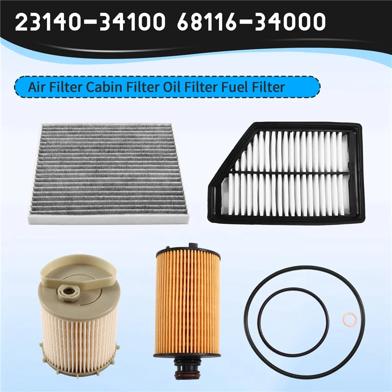 

A82M-For SSANGYONG KORANDO(CK) 2.0 Diesel Filter Set-Fuel Filter, Air Filter, Oil Filter, Cabin Filter 23140-34100 68116-34000