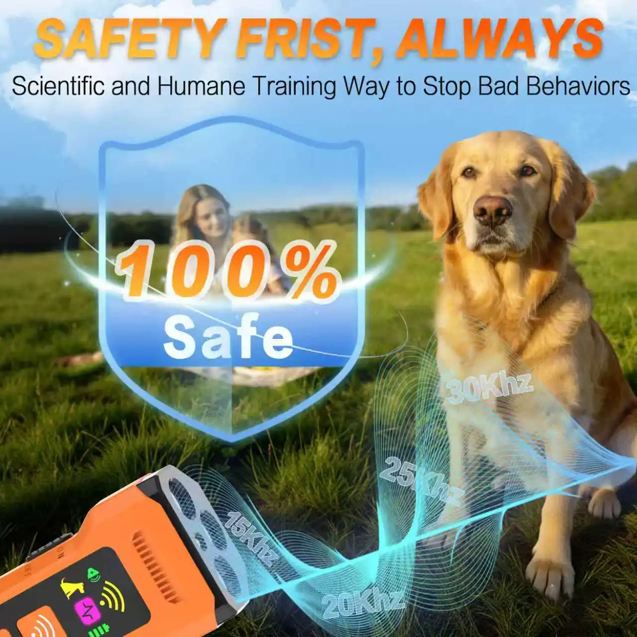 WXRPET Pet Dog Repeller Ultrasonic Dog Training Device Rechargeable Anti Dog Bark Deterrent Device With LED Flashlight - view 6