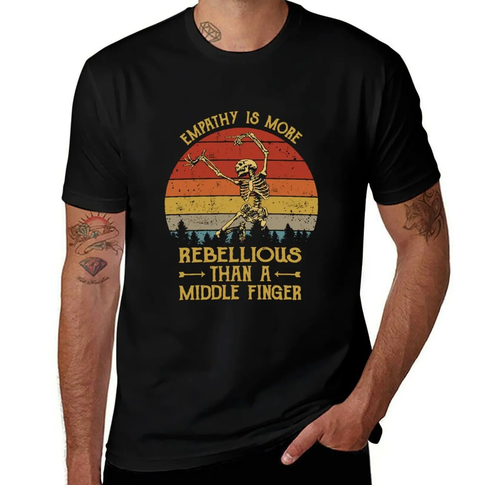 Empathy Is More Rebellious Than A Middle Finger Vintage T-Shirt Work Wear Simple Tee Shirt T-Shirt