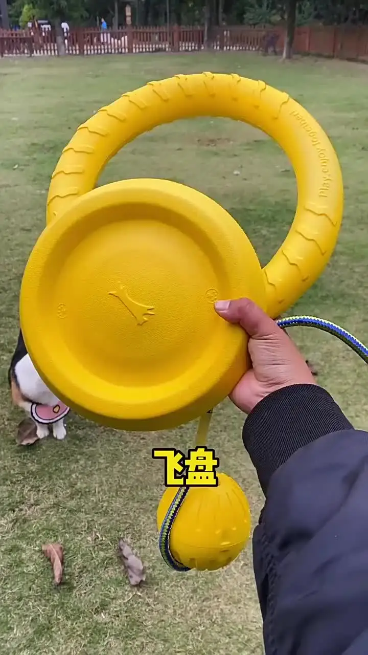 18cm Durable Rubber Ring Non-toxic Anti Bite Pet Chew Toy - Interactive Teeth Extraction Game Teeth Cleaning Training Assistance
