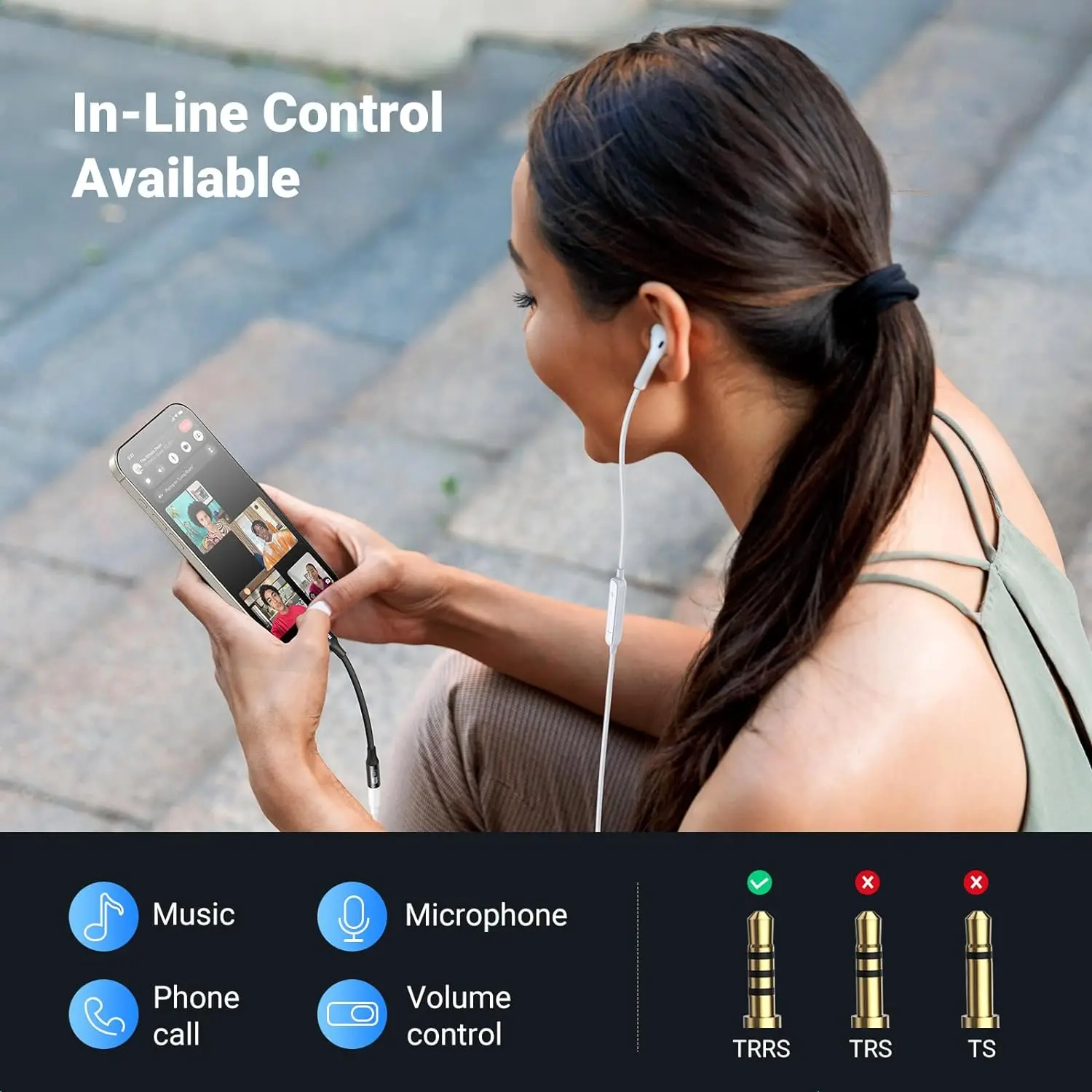 UGREEN Adattatore audio da USB C a 3,5 mm Tipo C a jack Aux per cuffie Dongle Cavo intrecciato DAC HiFi da 24 bit/96 kHz