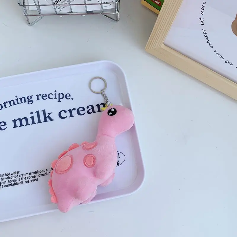 Creative Crown Dinosaur Plush Toy Backpack Pendant Cute Personality Doll Keychain Pendant Cartoon Anime Dinosaur Plush Doll Toys