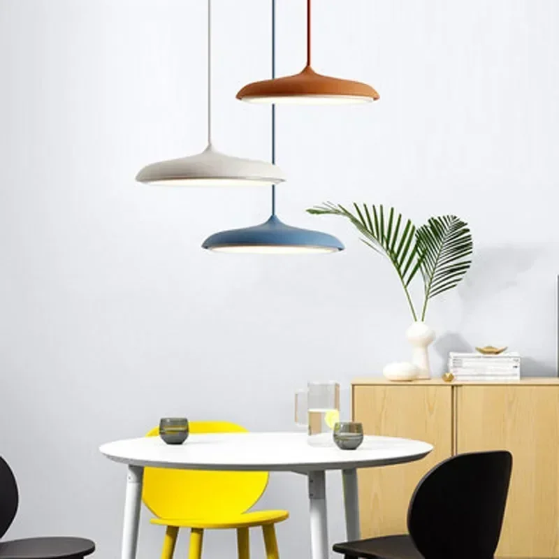 Imagem -04 - Modern Nordic Simples Led Pendant Light Danish Art Metal Flying Saucer Pendant Lamp Lâmpadas Suspensas para Sala de Jantar