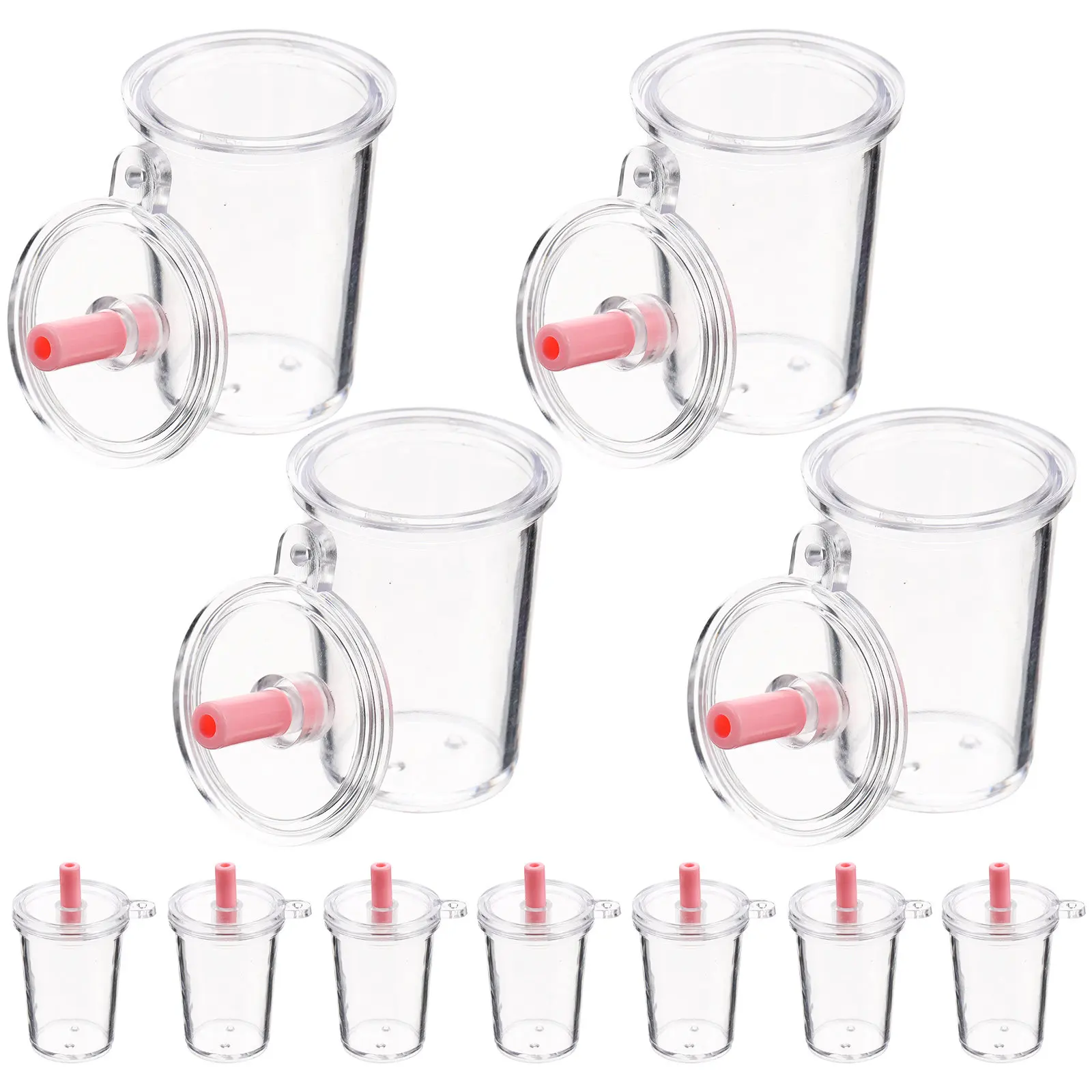

30Pcs Cup Charms Mini Plastic Drink Cup Pendants for DIY Necklace Making Bracelet Keychain Jewelry Crafting Hanging Decor