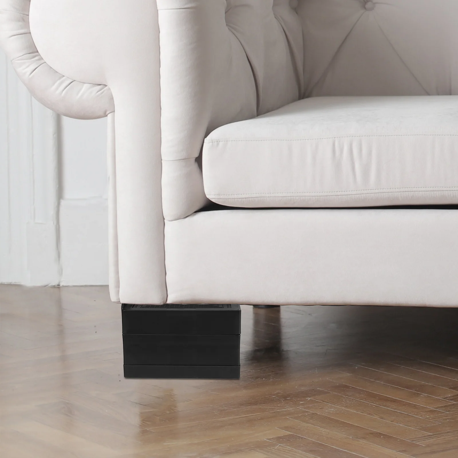 

4pcs Stackable Bed Foot Boosters Heavy Duty Rubber Furniture Risers For Beds Tables Chairs Sofas Refrigerators Washing Machines