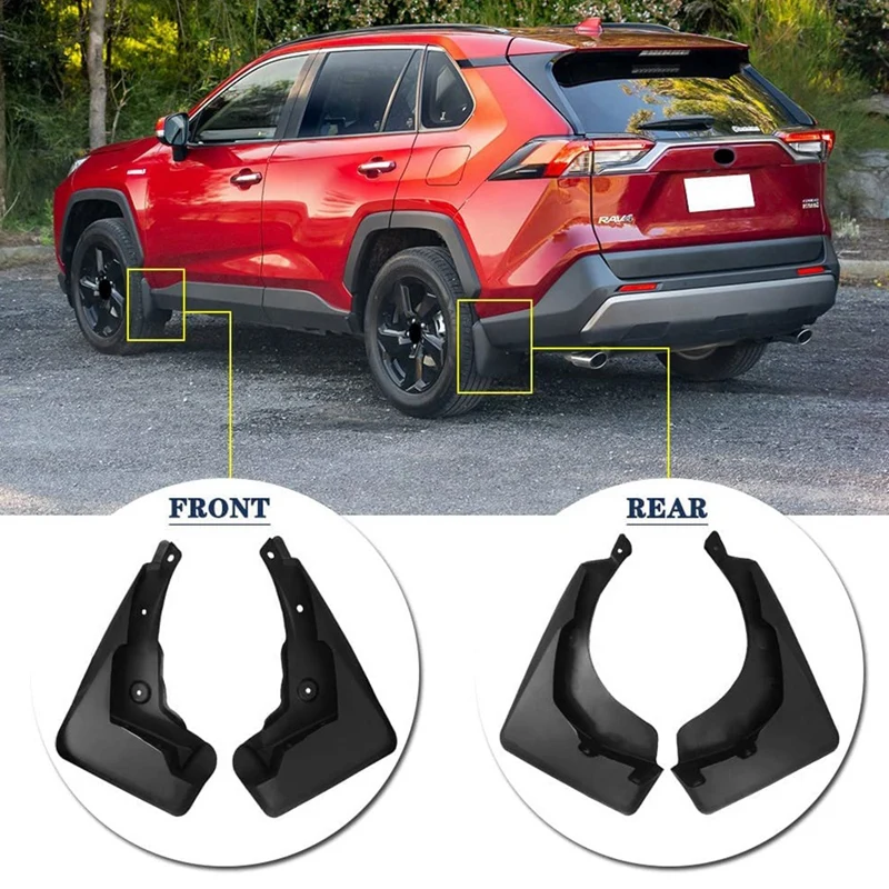 Mud Flaps Compatible For TOYOTA RAV4 2019-2022 Mud Splash Guards (4Pcs Set) Custom Front And Rear Splash Fenders