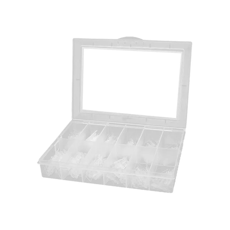 120pcs Boxed Transparent Glass Crystal Gel Nail Tips Nail Art Tools False Nails Quick - Curing Phototherapy