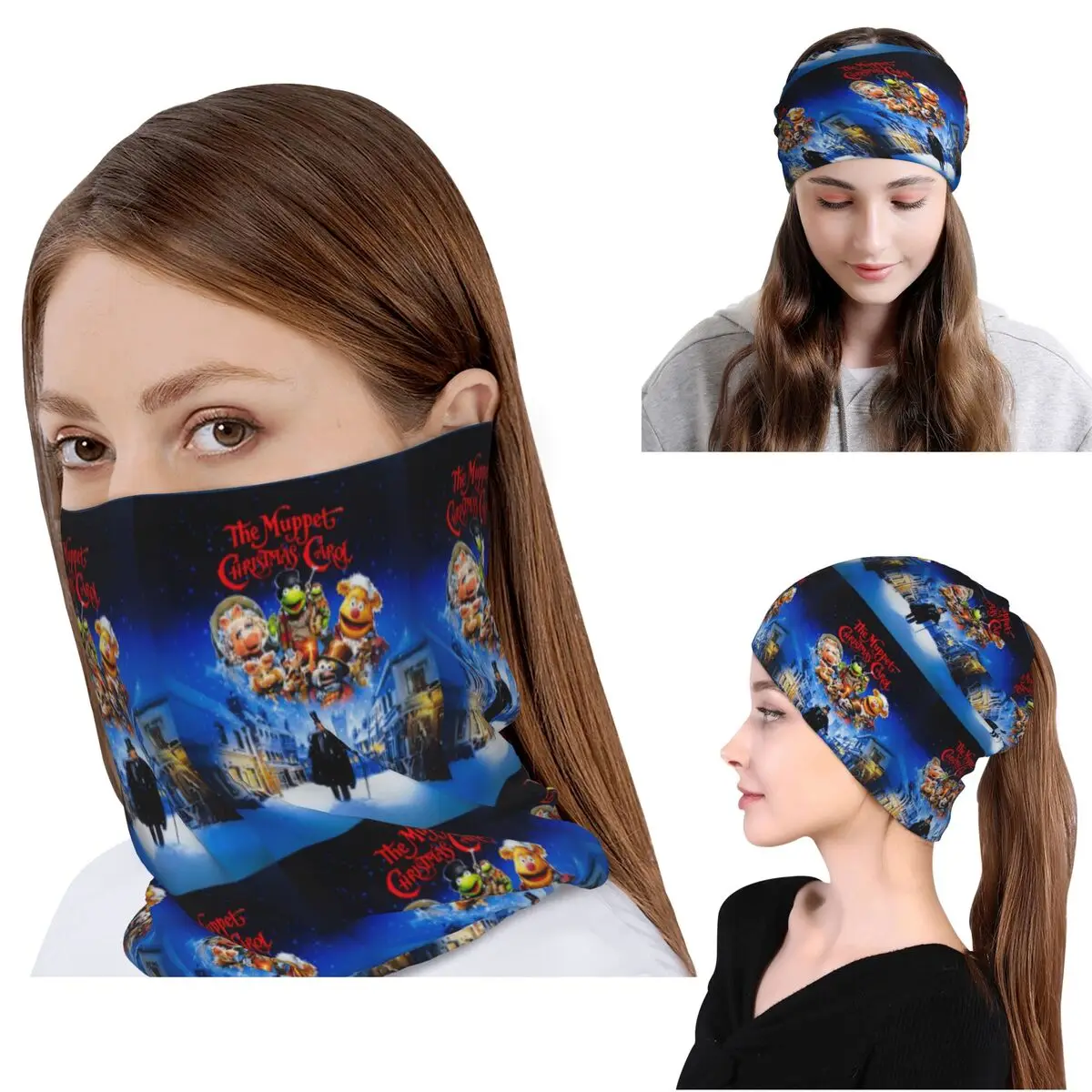 

Бандана-маска Muppet Christmas Carol, теплый шарф-маска для шеи, головной убор, шапка-бини, унисекс, для взрослых, дышащий материал