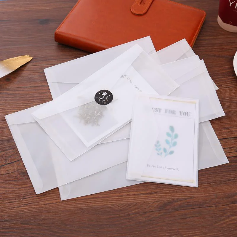 10pcs/lot Custom Transparent Envelope Translucent Paper Envelopes Set Letter Vintage Wedding Invitation Envelopes for Cards